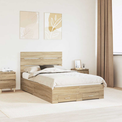 Struttura del letto con cassetto Rovere Sonoma 135 x 190 cm