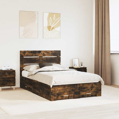Struttura del letto Rovere fumÃ© 135 x 190 cm Legno multistrato