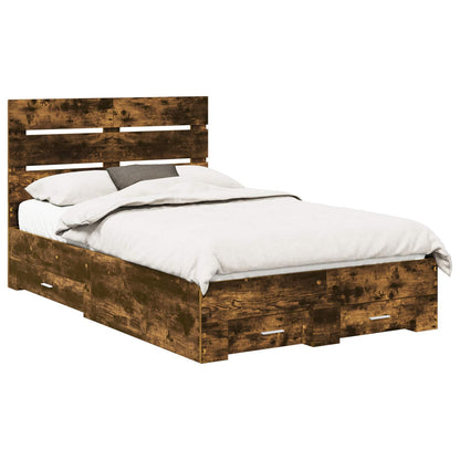 Struttura del letto Rovere fumÃ© 135 x 190 cm Legno multistrato