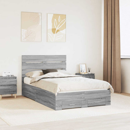 Struttura del letto con cassetto Grigio Sonoma 120 x 190 cm