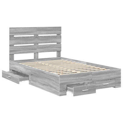 Struttura del letto con cassetto Grigio Sonoma 120 x 190 cm