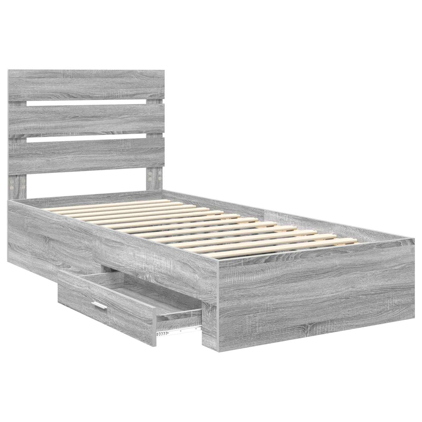 Struttura del letto con cassetto Grigio Sonoma 100 x 200 cm