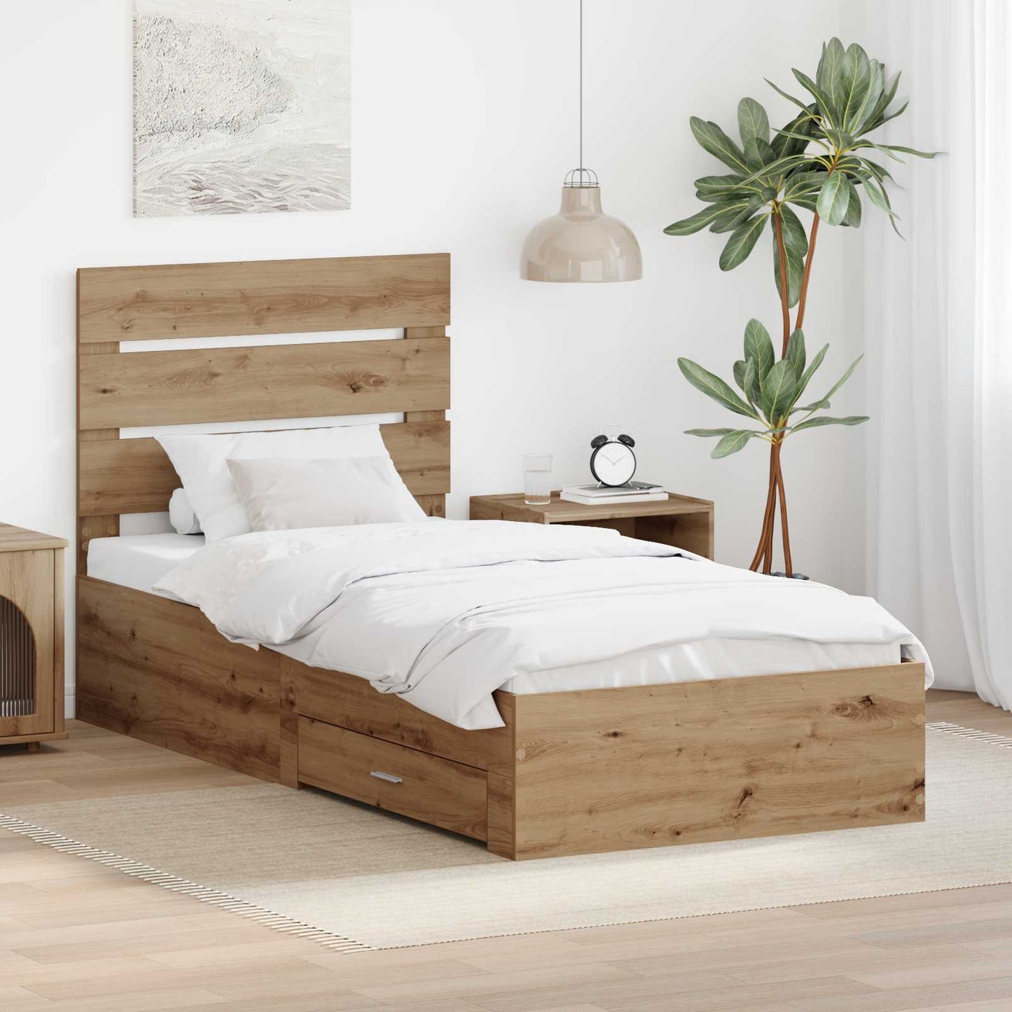Struttura del letto Rovere artigianale 100 x 200 cm