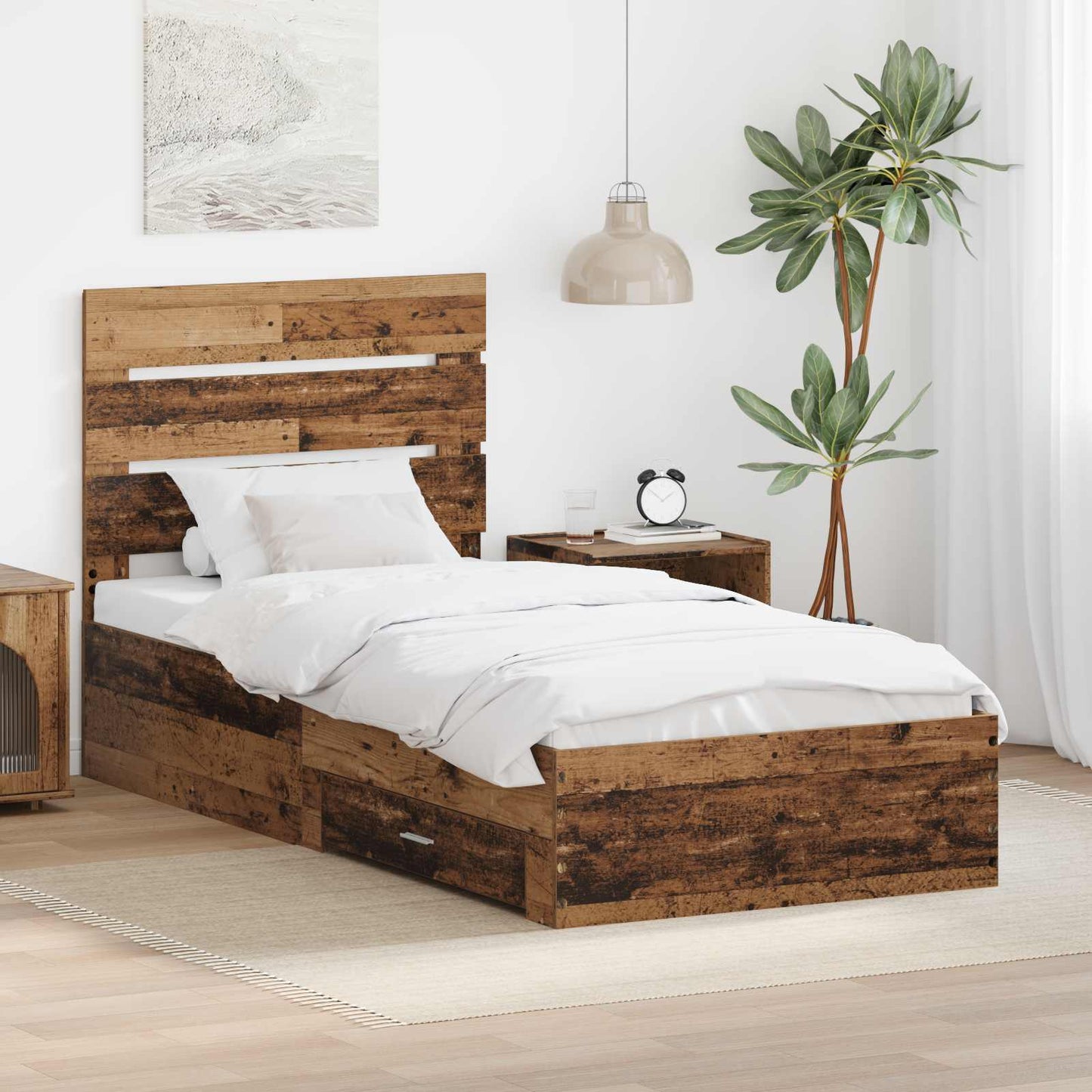 Struttura del letto Legno vecchio 90 x 200 cm Legno multistrato