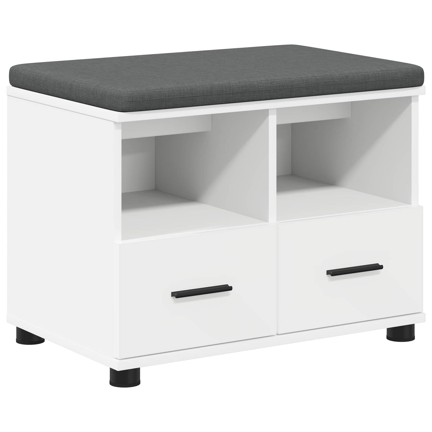 Panca per ingresso con cuscino Bianco 60 x 38 x 46 cm