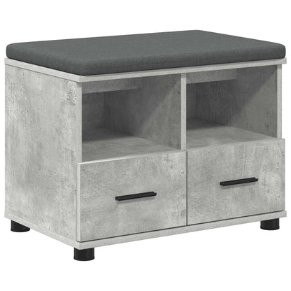 Panca per ingresso con cuscino Grigio Cemento 60 x 38 x 46 cm