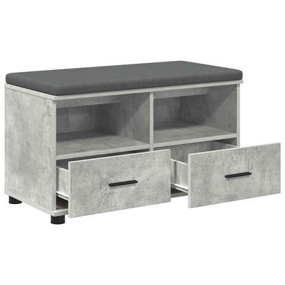 Panca per ingresso con cuscino Grigio Cemento 80 x 38 x 46 cm
