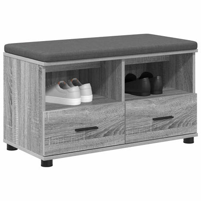 Panca per ingresso con cuscino Sonoma grigia 80 x 38 x 46 cm