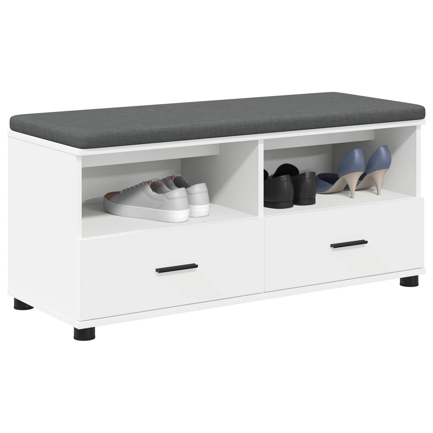Panca per ingresso con cuscino Bianco 100 x 38 x 46 cm