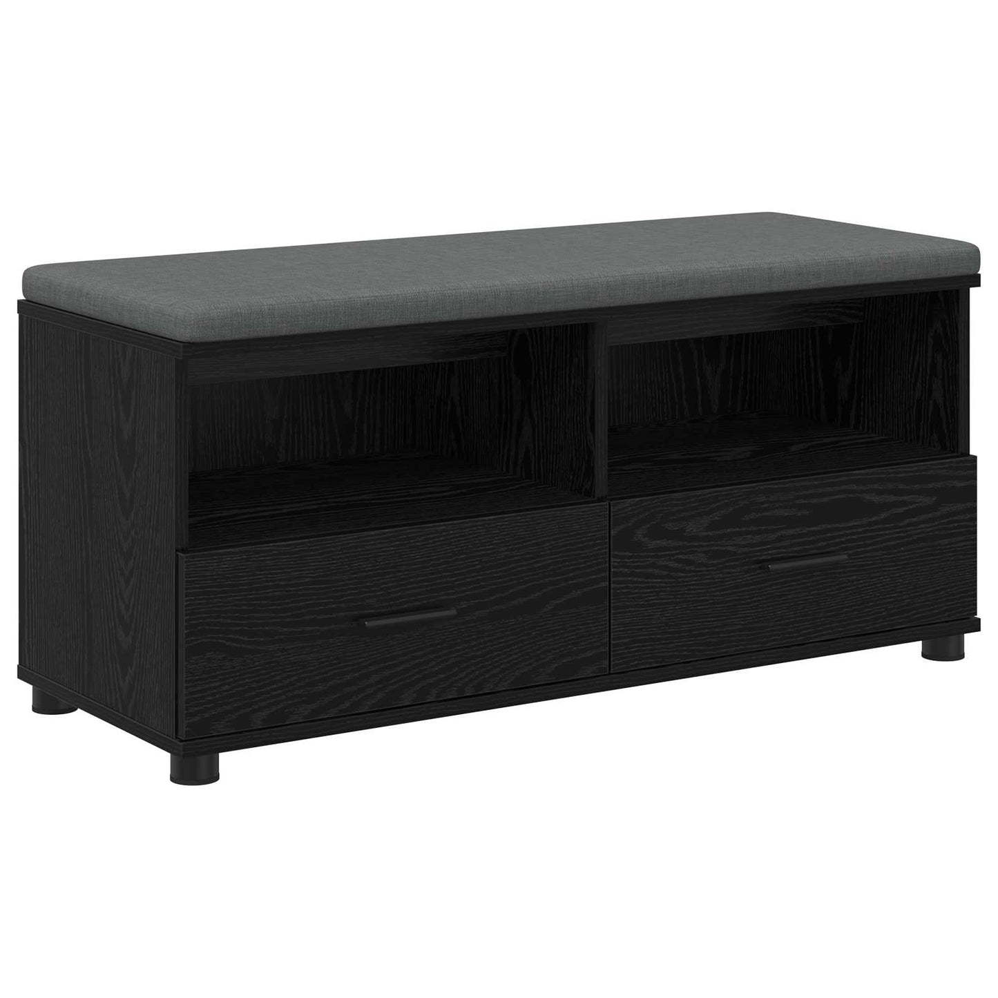 Panca per ingresso con cuscino Rovere Nero 100 x 38 x 46 cm