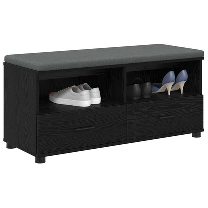 Panca per ingresso con cuscino Rovere Nero 100 x 38 x 46 cm