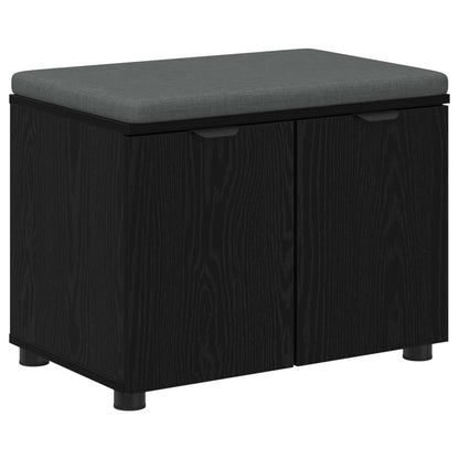 Panca per ingresso con cuscino Rovere Nero 60 x 38 x 46 cm