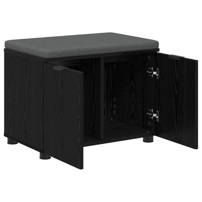 Panca per ingresso con cuscino Rovere Nero 60 x 38 x 46 cm