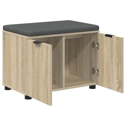 Panca per ingresso con cuscino Rovere Sonoma 60 x 38 x 46 cm