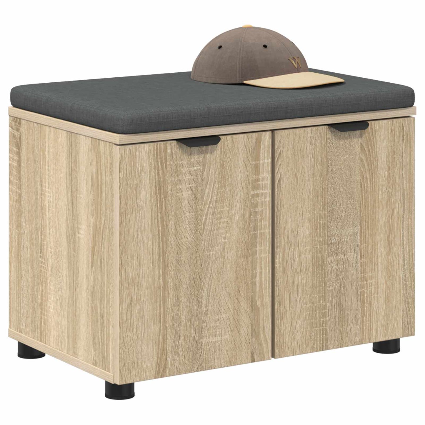 Panca per ingresso con cuscino Rovere Sonoma 60 x 38 x 46 cm