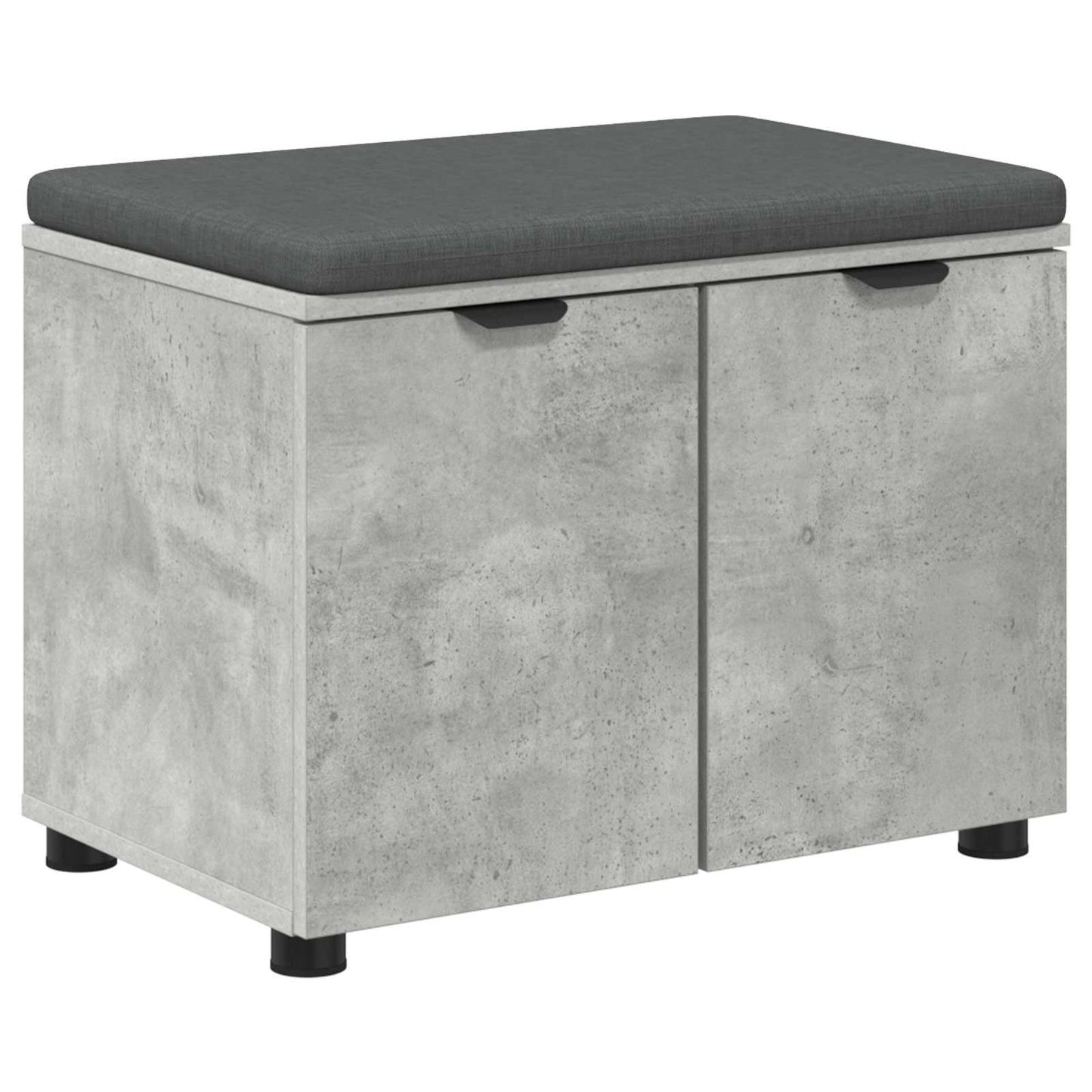 Panca per ingresso con cuscino Grigio Cemento 60 x 38 x 46 cm