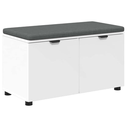 Panca per ingresso con cuscino con porta Bianco 80 x 38 x 46 cm