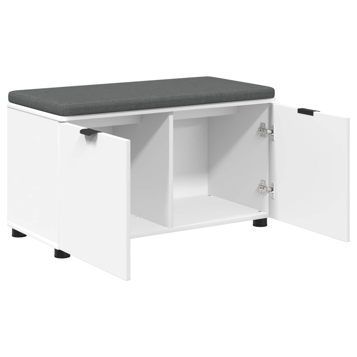 Panca per ingresso con cuscino con porta Bianco 80 x 38 x 46 cm