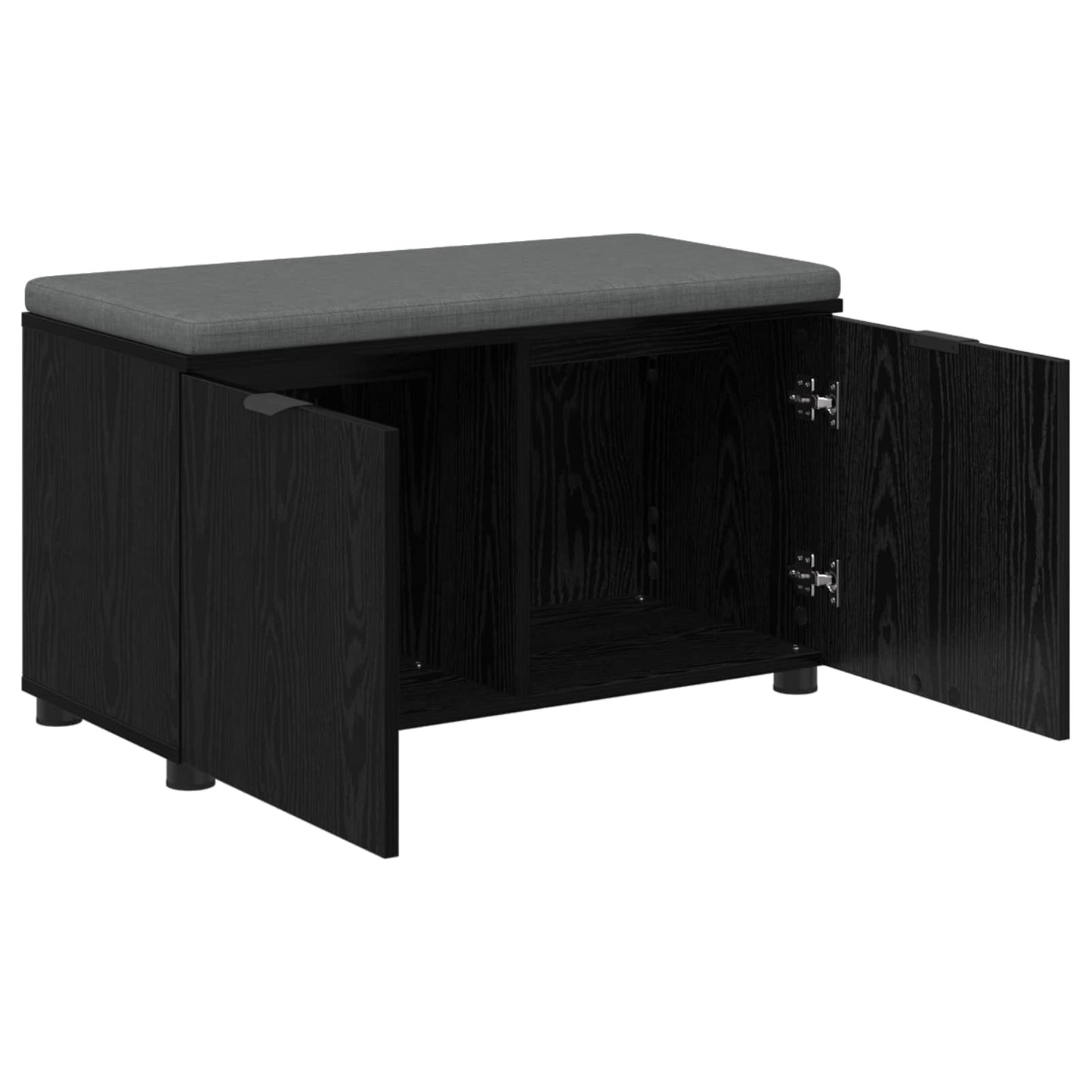 Panca per ingresso con cuscino Rovere Nero 80 x 38 x 46 cm