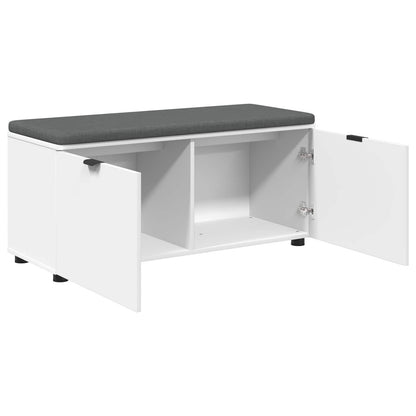 Panca per ingresso con cuscino Bianco 100 x 38 x 46 cm