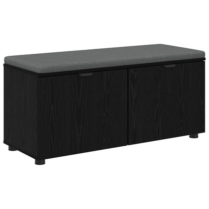 Panca per ingresso con cuscino Rovere Nero 100 x 38 x 46 cm