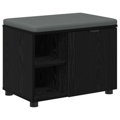 Panca per ingresso con cuscino Rovere Nero 60 x 38 x 46 cm