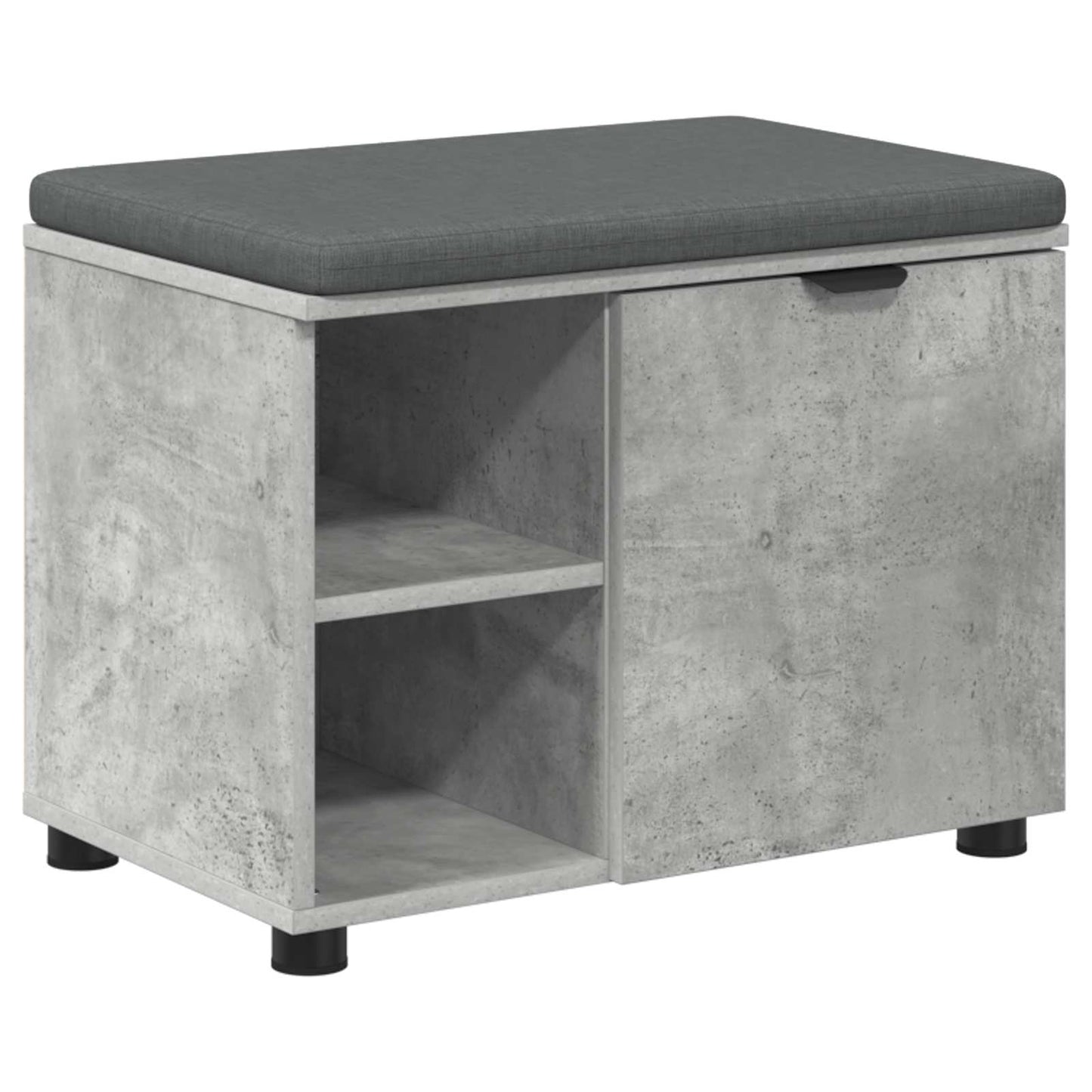 Panca per ingresso con cuscino Grigio Cemento 60 x 38 x 46 cm