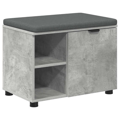 Panca per ingresso con cuscino Grigio Cemento 60 x 38 x 46 cm