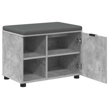 Panca per ingresso con cuscino Grigio Cemento 60 x 38 x 46 cm