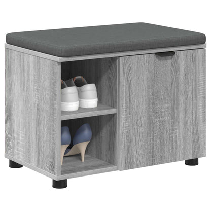 Panca per ingresso con cuscino Sonoma grigia 60 x 38 x 46 cm