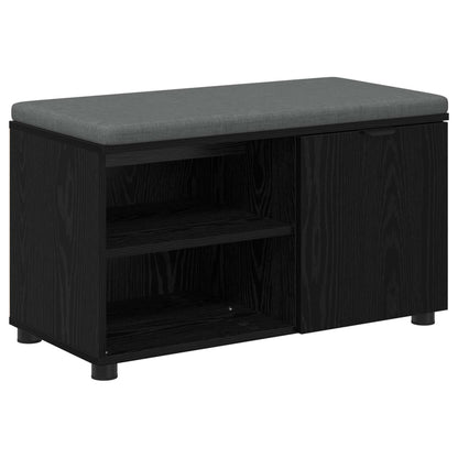 Panca per ingresso con cuscino Rovere Nero 80 x 38 x 46 cm