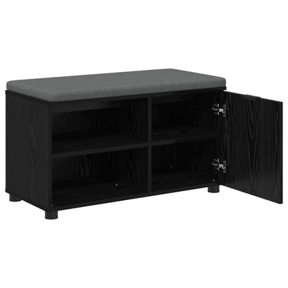 Panca per ingresso con cuscino Rovere Nero 80 x 38 x 46 cm