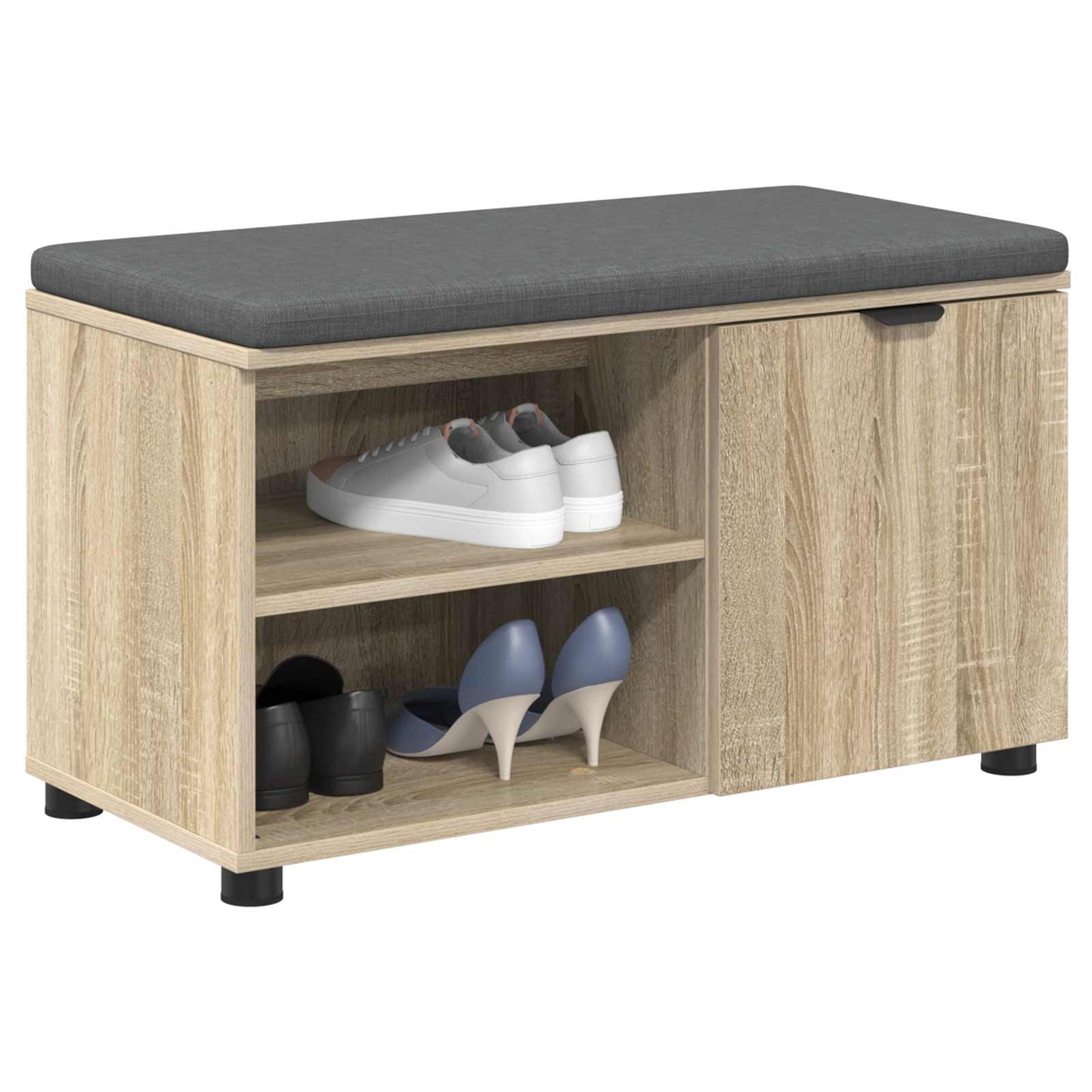 Panca per ingresso con cuscino Rovere Sonoma 80 x 38 x 46 cm
