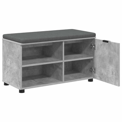 Panca per ingresso con cuscino Grigio Cemento 80 x 38 x 46 cm