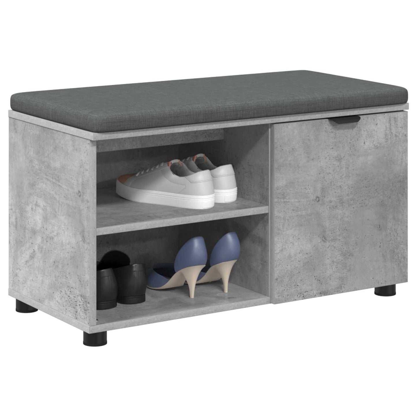 Panca per ingresso con cuscino Grigio Cemento 80 x 38 x 46 cm