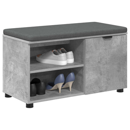 Panca per ingresso con cuscino Grigio Cemento 80 x 38 x 46 cm