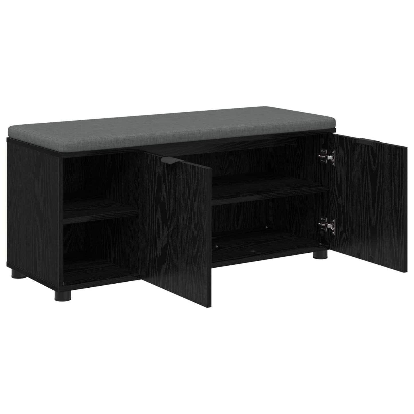 Panca per ingresso con cuscino Rovere Nero 100 x 38 x 46 cm