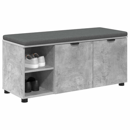 Panca per ingresso con cuscino Grigio Cemento 100 x 38 x 46 cm