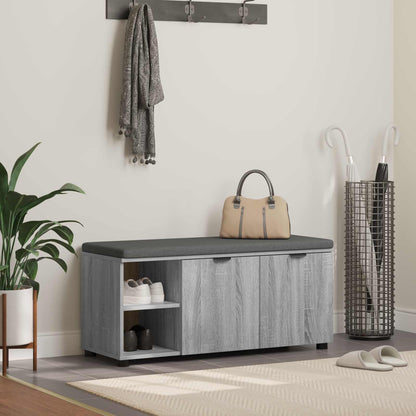 Panca per ingresso con cuscino Sonoma grigia 100 x 38 x 46 cm