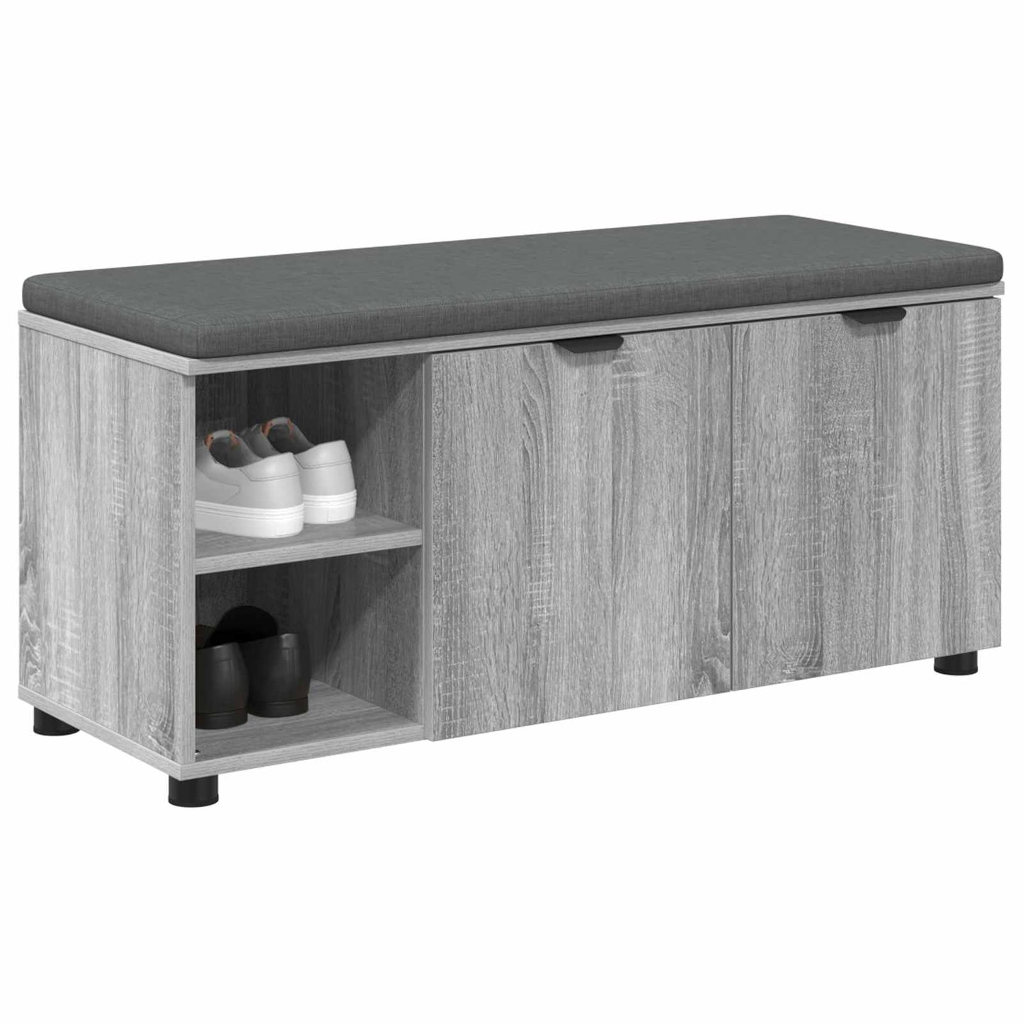 Panca per ingresso con cuscino Sonoma grigia 100 x 38 x 46 cm