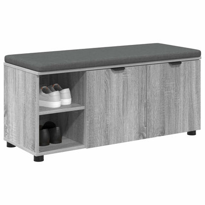 Panca per ingresso con cuscino Sonoma grigia 100 x 38 x 46 cm