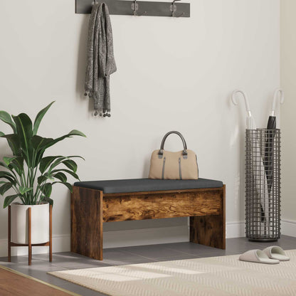 Panca per ingresso con cuscino Rovere fumÃ© 83 x 38 x 40 cm