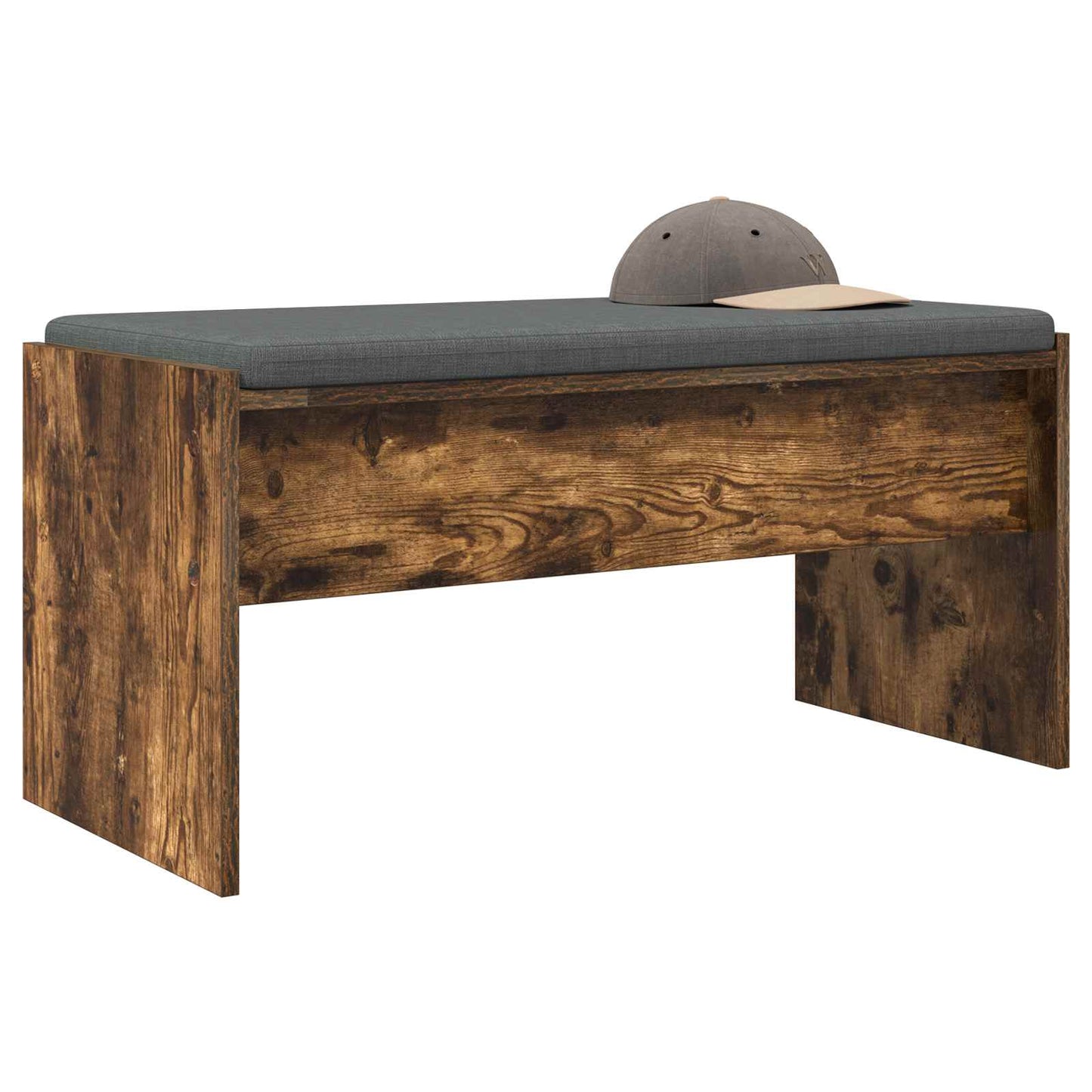 Panca per ingresso con cuscino Rovere fumÃ© 83 x 38 x 40 cm