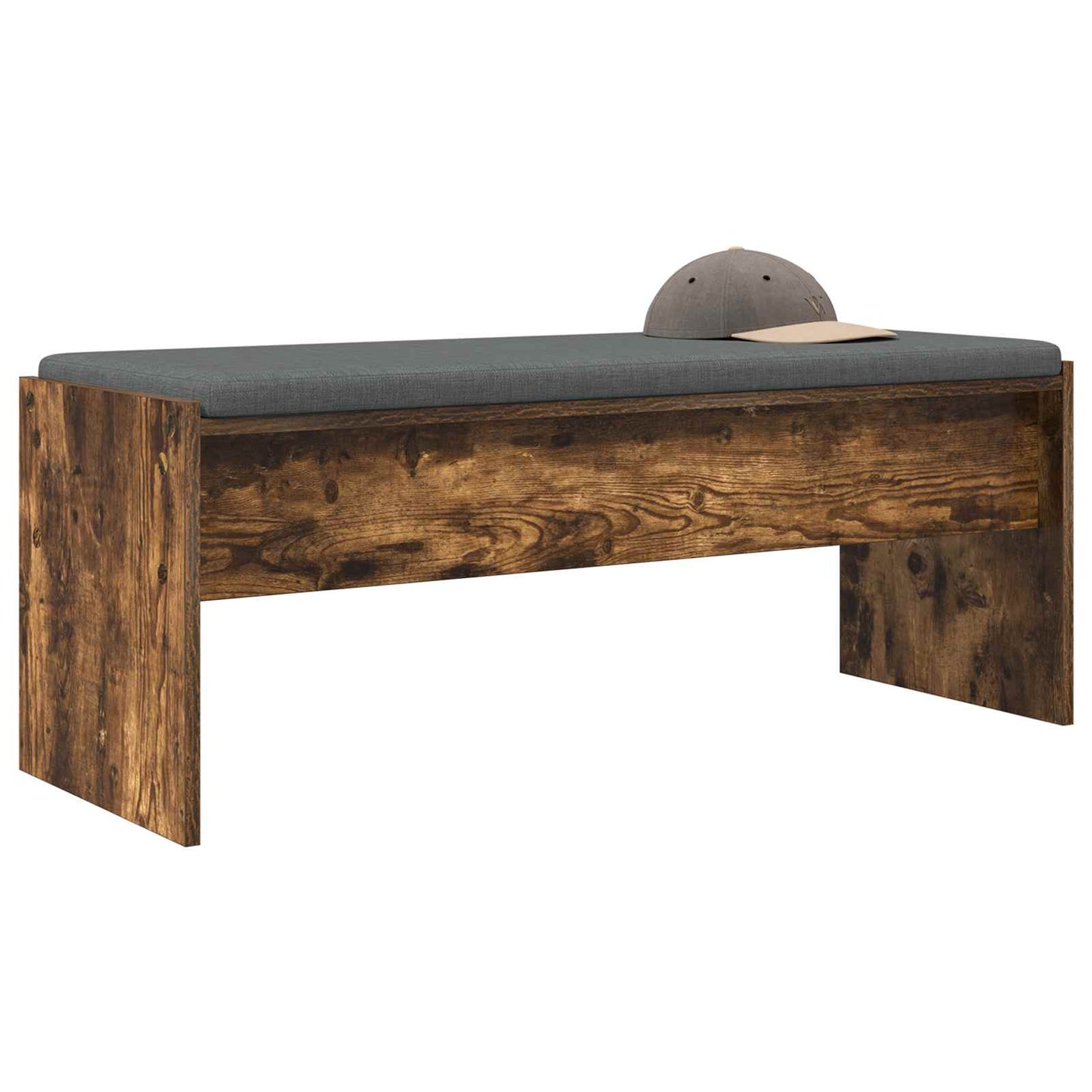 Panca per ingresso con cuscino Rovere fumÃ© 103 x 38 x 40 cm