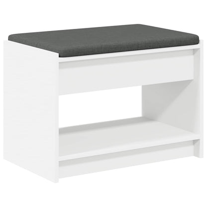 Panca per ingresso con cuscino Bianco 63 x 38 x 45 cm