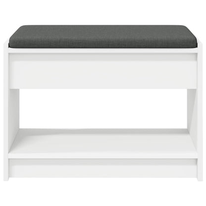 Panca per ingresso con cuscino Bianco 63 x 38 x 45 cm