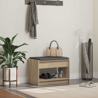 Panca per ingresso con cuscino Rovere Sonoma 63 x 38 x 45 cm