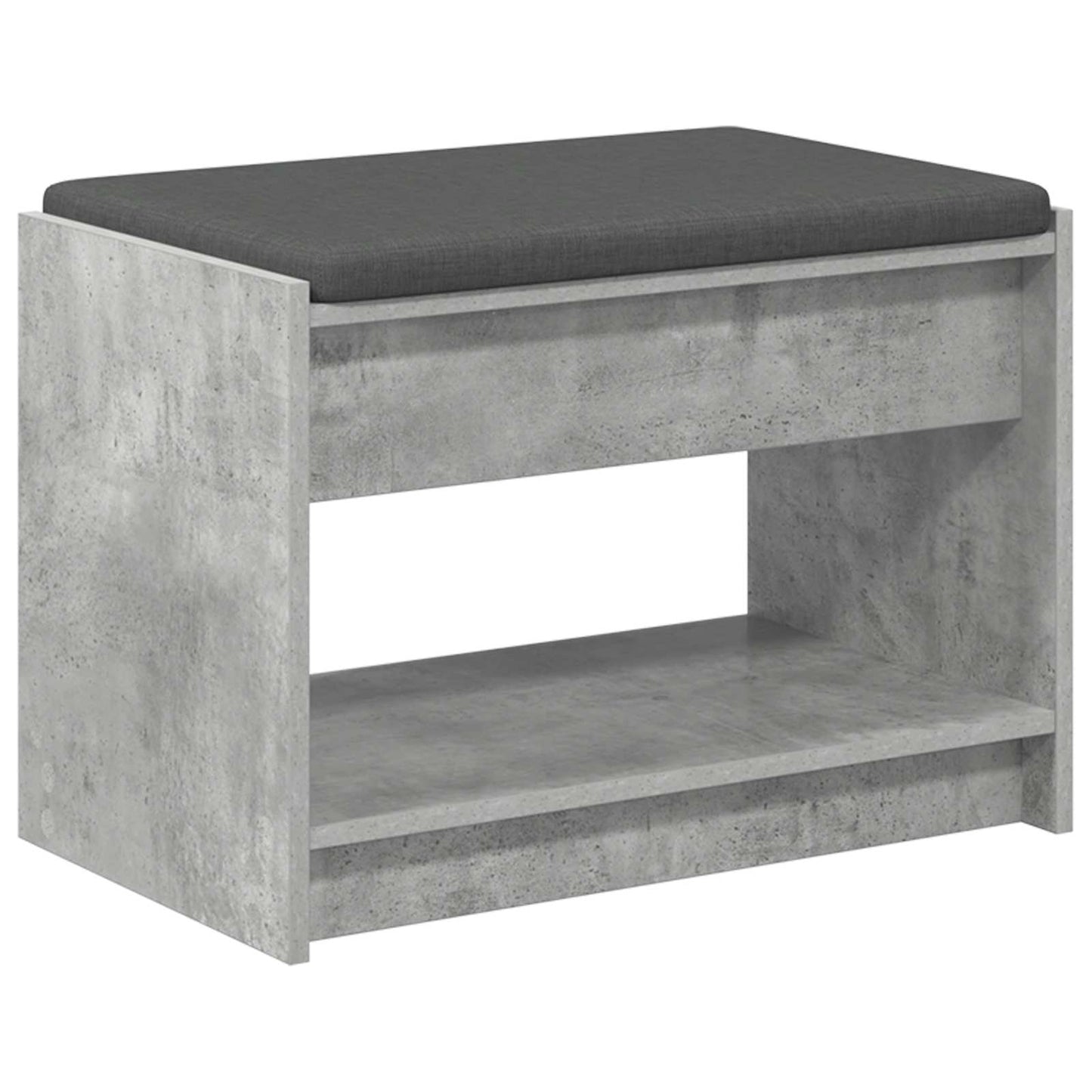 Panca per ingresso con cuscino Grigio Cemento 63 x 38 x 45 cm