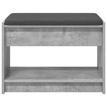 Panca per ingresso con cuscino Grigio Cemento 63 x 38 x 45 cm