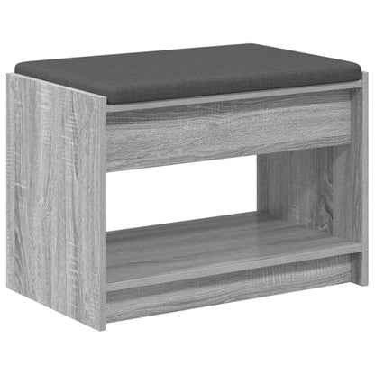 Panca per ingresso con cuscino Sonoma grigia 63 x 38 x 45 cm